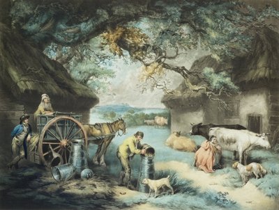 The Dairy Farm, Engraved by the Artist, Pub. by R. Ackermann, 1801 by James Ward
